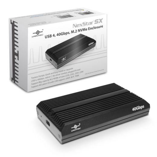 Vantec NexStar SX, USB 4, 40Gbps, M.2 NVMe Enclosure NST-M240C4