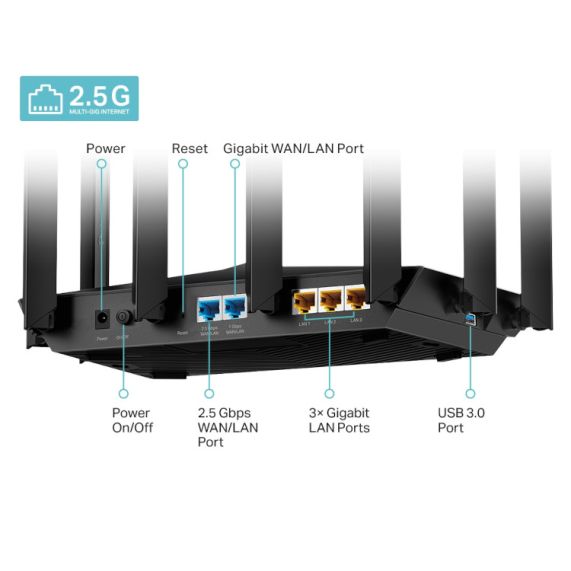 TP-Link AX6000 8-Stream Wi-Fi 6 Router with 2.5G Port ARCHER